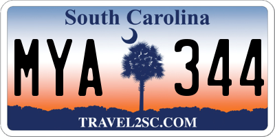 SC license plate MYA344