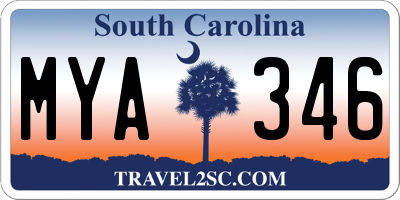 SC license plate MYA346