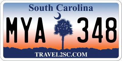 SC license plate MYA348