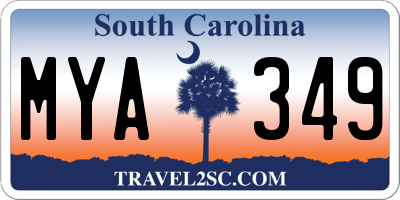 SC license plate MYA349