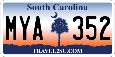 SC license plate MYA352