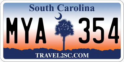 SC license plate MYA354