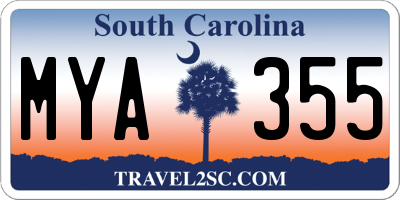 SC license plate MYA355