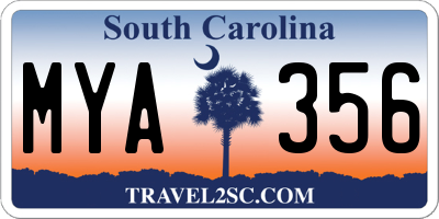 SC license plate MYA356