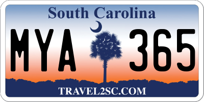 SC license plate MYA365