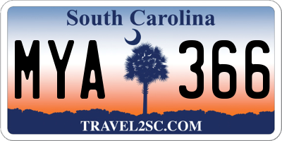 SC license plate MYA366