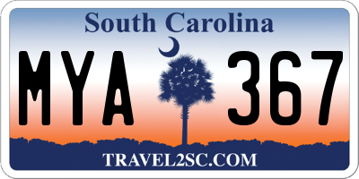 SC license plate MYA367