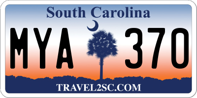 SC license plate MYA370