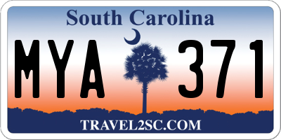 SC license plate MYA371