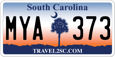 SC license plate MYA373