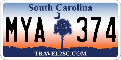 SC license plate MYA374