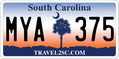 SC license plate MYA375