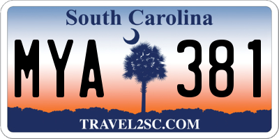 SC license plate MYA381