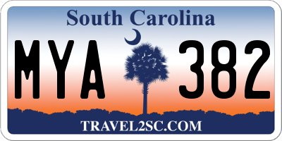 SC license plate MYA382