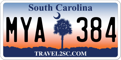 SC license plate MYA384