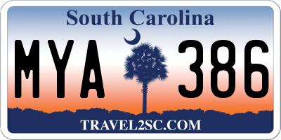 SC license plate MYA386