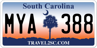 SC license plate MYA388