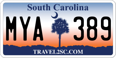 SC license plate MYA389
