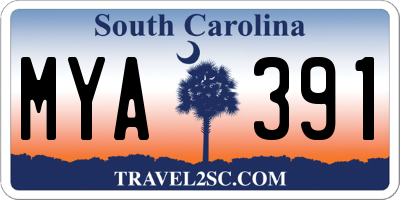 SC license plate MYA391