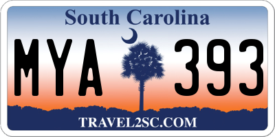 SC license plate MYA393