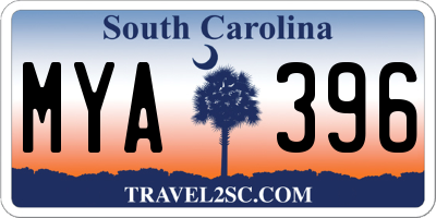 SC license plate MYA396