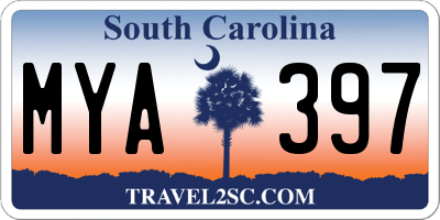 SC license plate MYA397