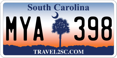 SC license plate MYA398