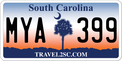 SC license plate MYA399