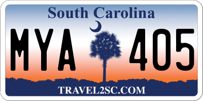 SC license plate MYA405