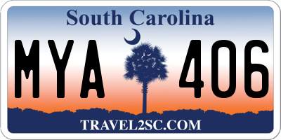 SC license plate MYA406