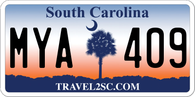 SC license plate MYA409