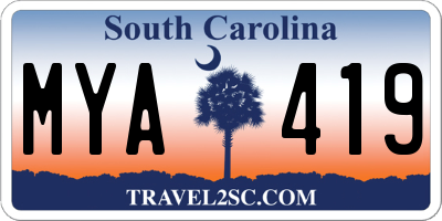 SC license plate MYA419