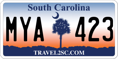 SC license plate MYA423