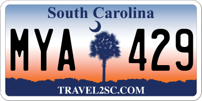 SC license plate MYA429