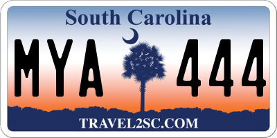 SC license plate MYA444