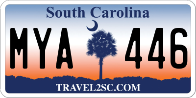 SC license plate MYA446