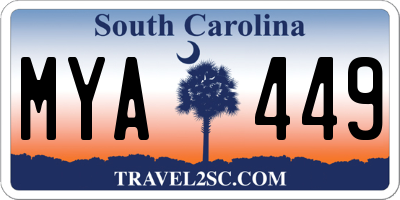 SC license plate MYA449