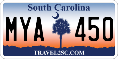 SC license plate MYA450