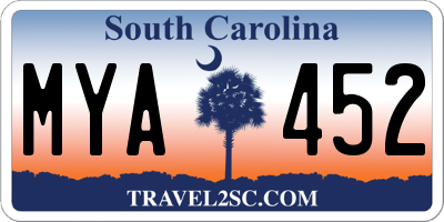 SC license plate MYA452