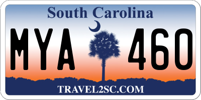 SC license plate MYA460