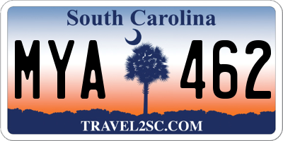 SC license plate MYA462