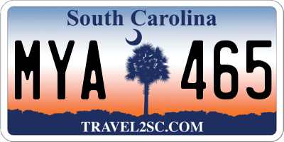 SC license plate MYA465
