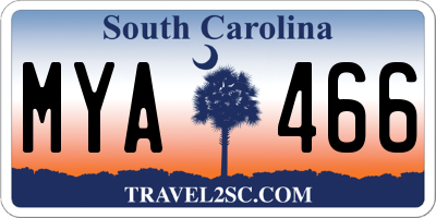 SC license plate MYA466