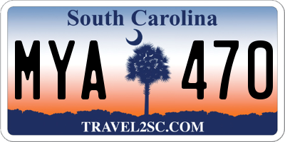 SC license plate MYA470