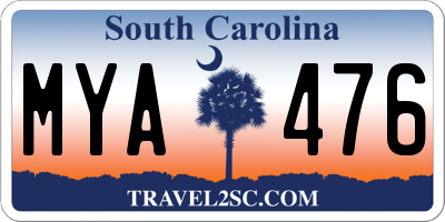 SC license plate MYA476