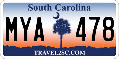 SC license plate MYA478