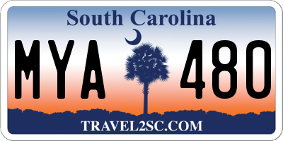 SC license plate MYA480