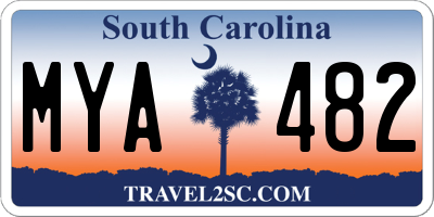 SC license plate MYA482