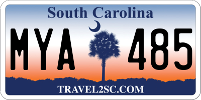 SC license plate MYA485