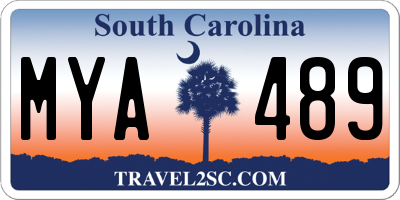 SC license plate MYA489